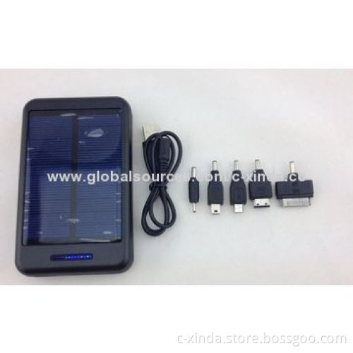 Solar Mobile Phone Charger with 10,000mAh Lithium Battery and Dual Output 5V/1A, 5V/2A